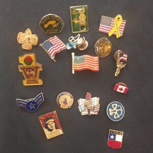 Lot of 17 Collectible Lapel Pins - Flag - St Patrick - MORE!